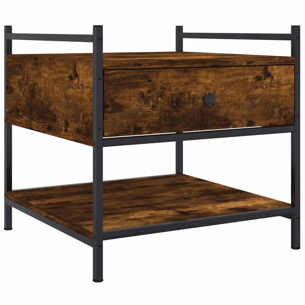 Berkfield Home Smoked Oak Coffee Table in Brown, W/D/H: 50 x 50 x 50 cm – 2
