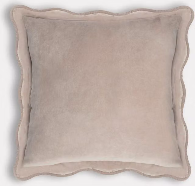 M&S Grey Velvet Scallop Square Cushion