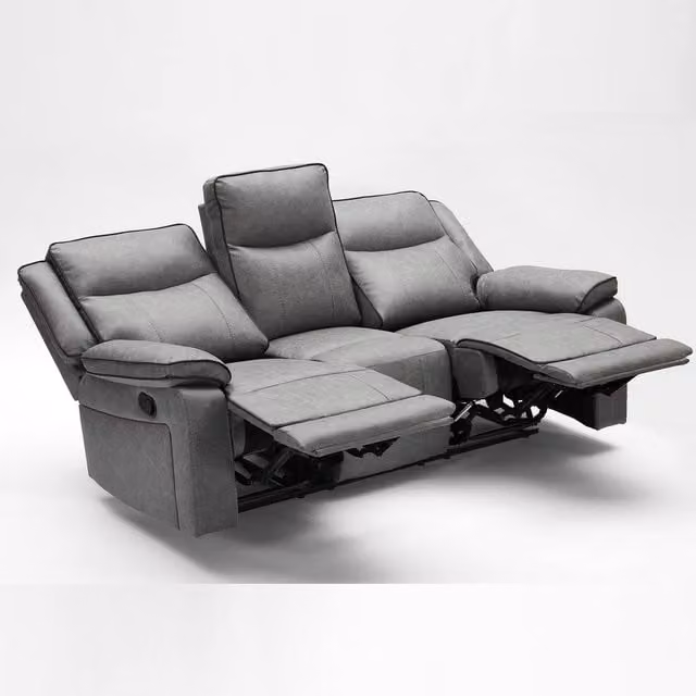 FURNITURE ONE 3 Seater Manual Recliner Sectional Sofa in Grey – 1