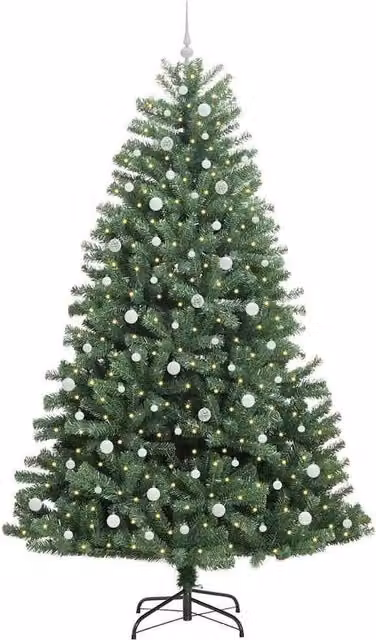 Berkfield Home Realistic Artificial Hinged Christmas Tree in Green, Height: 240 cm