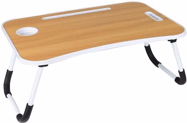 KORVIXA Folding Laptop Bed Tray Table in Taylor & Brown, W: 60 cm, D: 40 cm, H: 26 cm