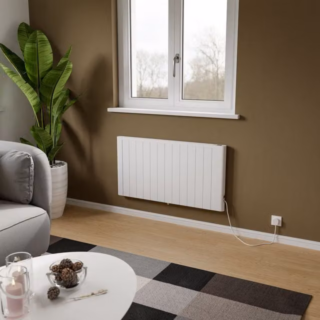 Agadon Riley White Electric Convector Panel Radiator W/H/D: 58.0 x 59.0 x 58.0 cm – 1