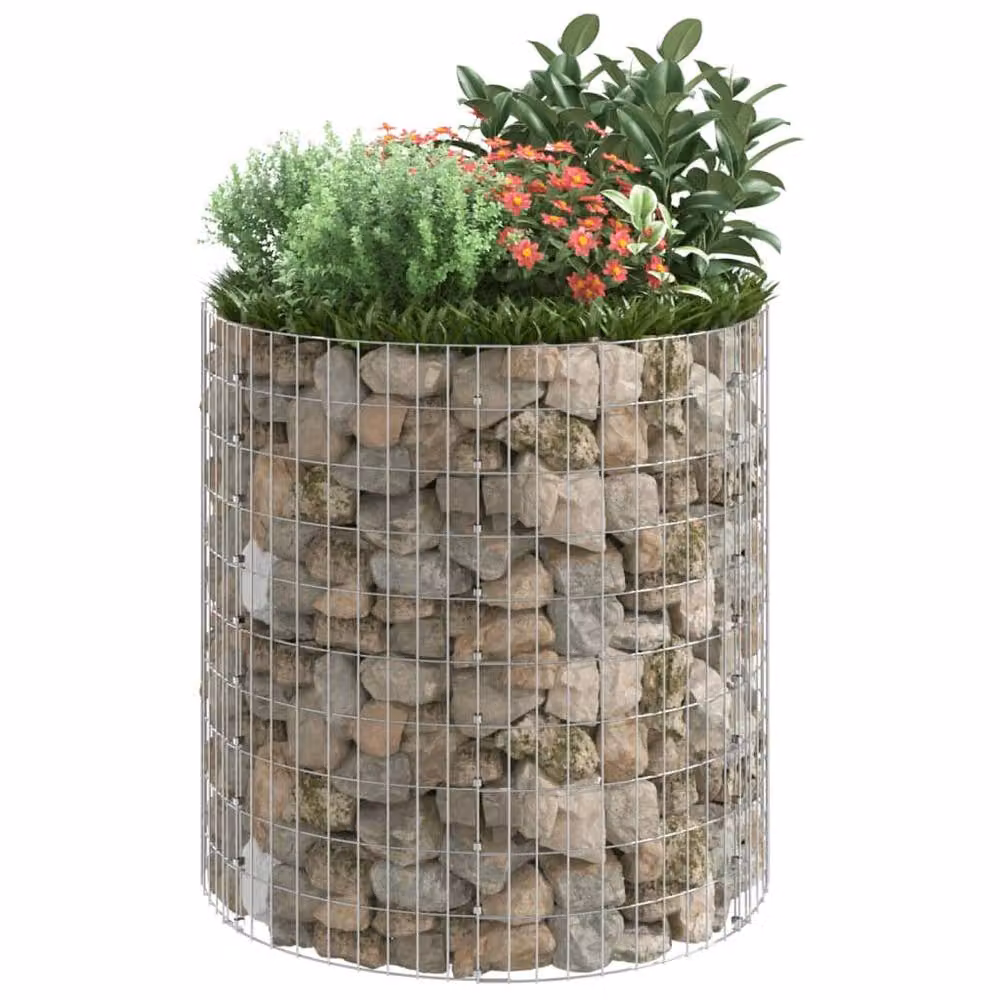 Berkfield Home Circular Gabion Column in Silver Galvanised Steel W/D/H: 100 x 100 x 100 cm – 3