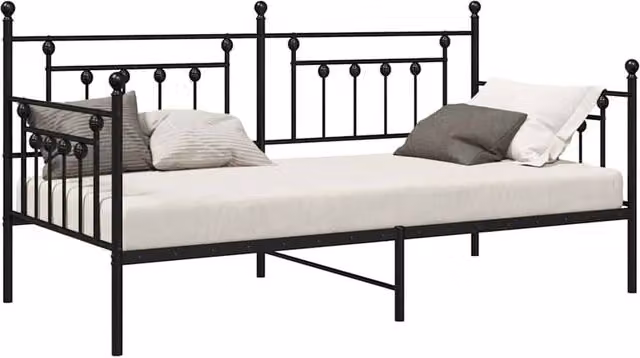 Berkfield Home Modern Metal Daybed Frame in Black, W/D/H: 107 x 113 x 208 cm – 1