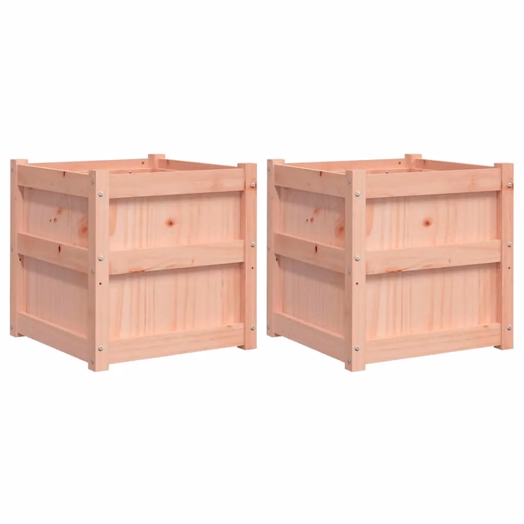 Berkfield Home Garden 2-Piece Solid Wood Douglas Planter Set in Brown – 2