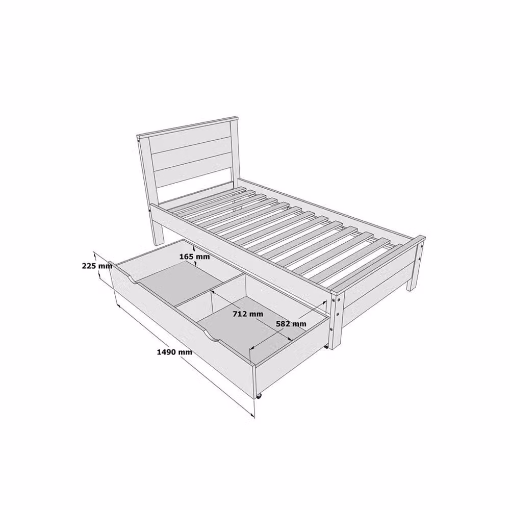 Amani Denver Two-Section Underbed Storage Drawer on Wheels in Brown Walnut Wood – 2