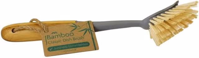 JVL Bamboo Classic Washing Up Dish Brush - Yellow