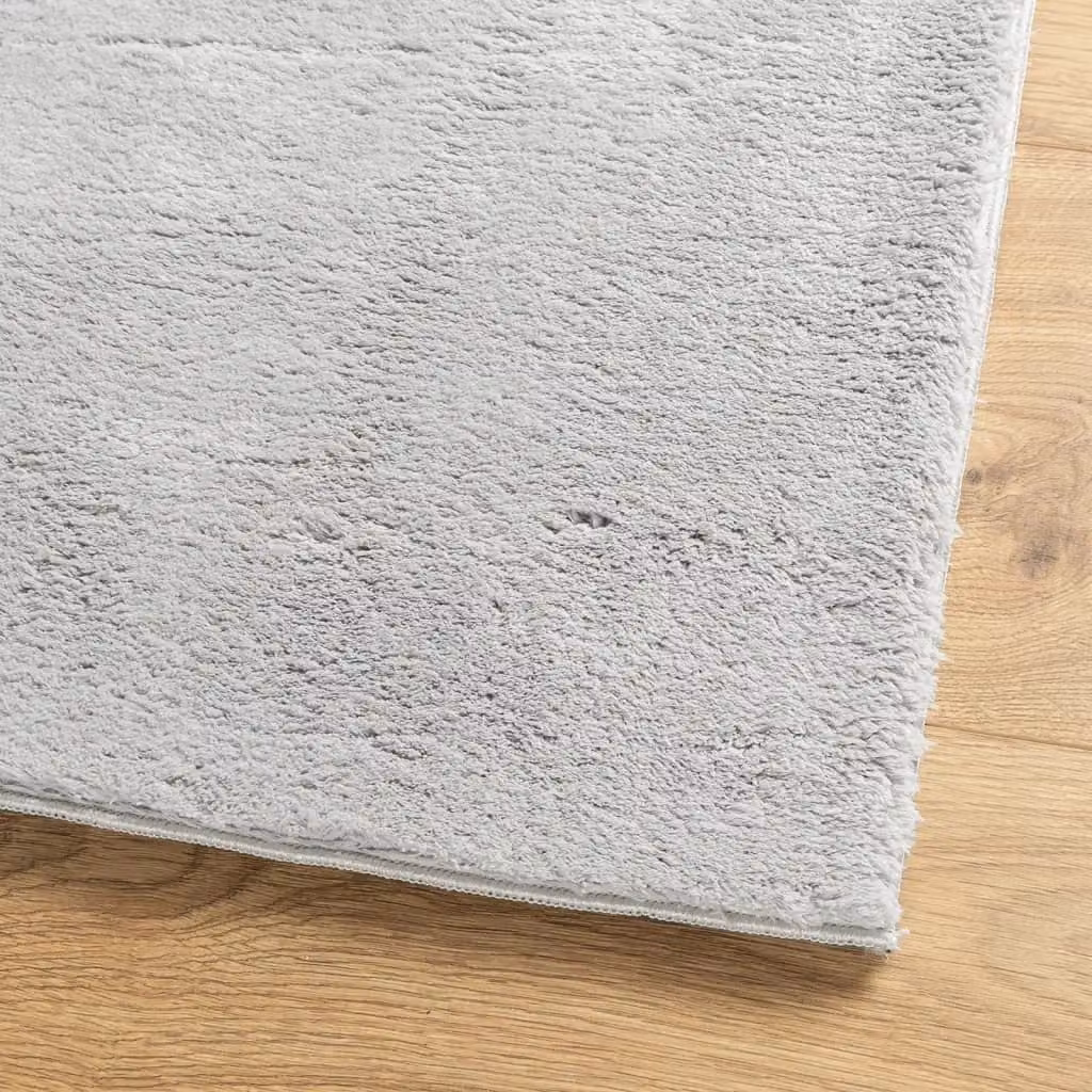 Berkfield Home HUARTE Grey Short Pile Washable Non-Slip Rug W: 80 cm, L: 250 cm – 2