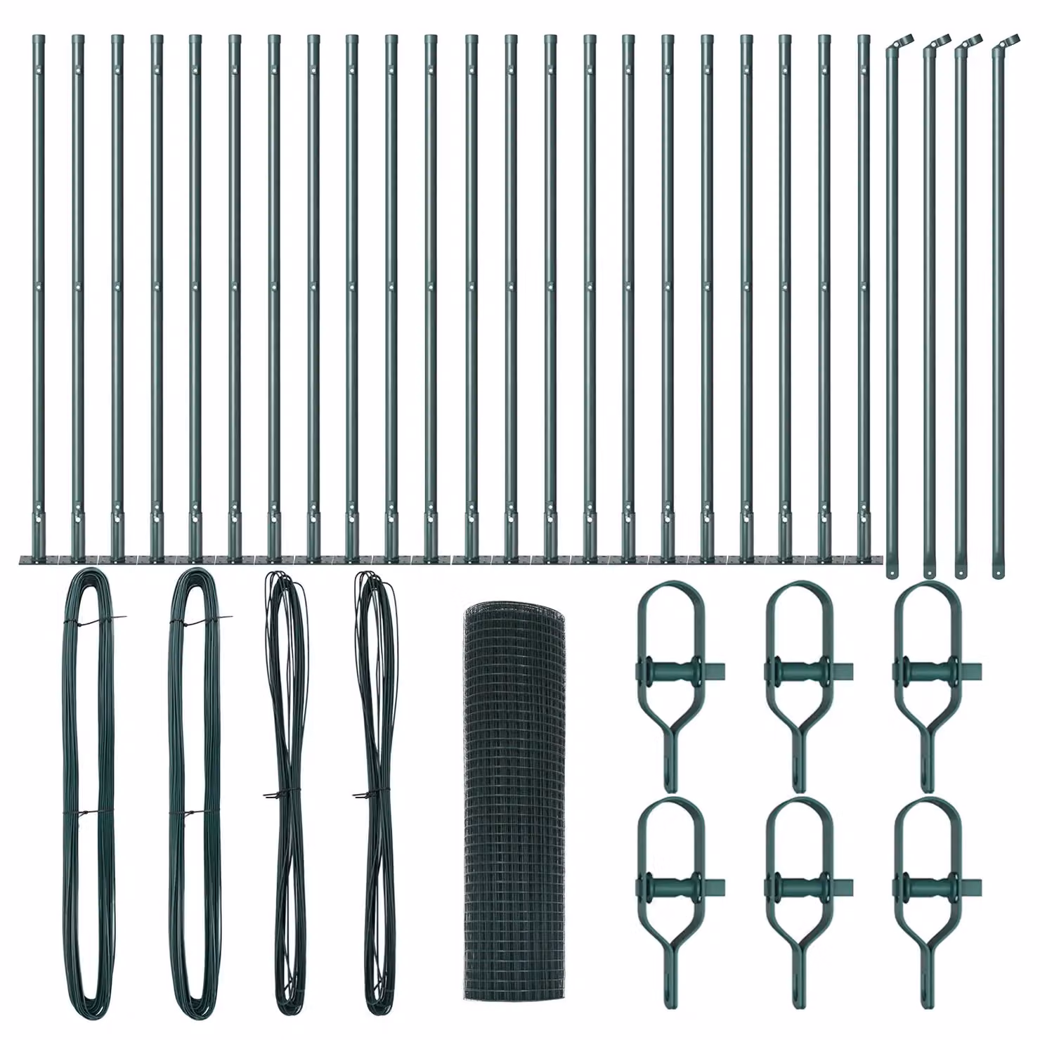 Berkfield Home Green Steel Welded Wire Fence with 13 Flanged Posts, 1 x 50 m – 2