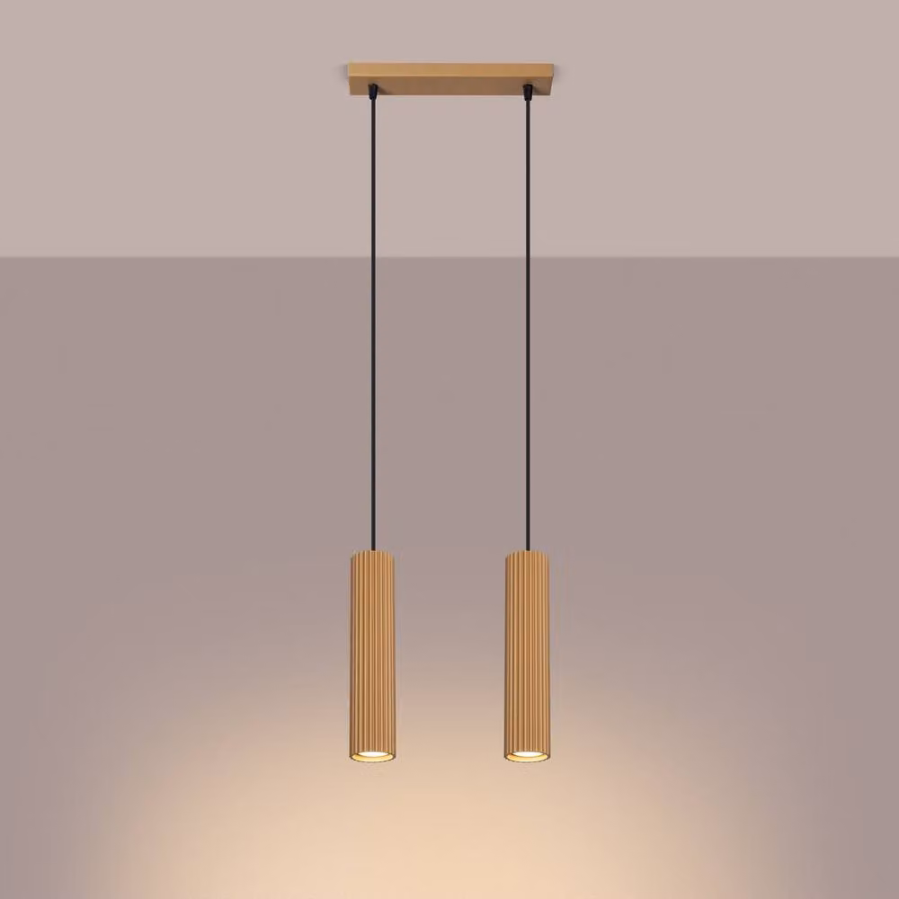 Sollux Lighting minimalist Pendant lamp, Gold, W/D/H: 90 x 30 x 6.5 cm – 2