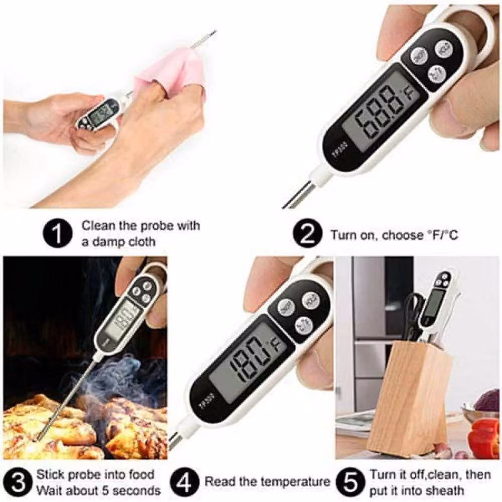 SPETLEK Digital Food Thermometer Probe for Meat and Oven Cooking in White – 2