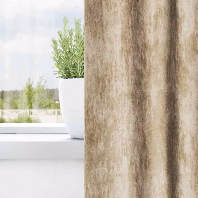 Berkfield Home Velvet Eyelet Curtains, 2 Pack, Beige, H 175 x W 140 cm