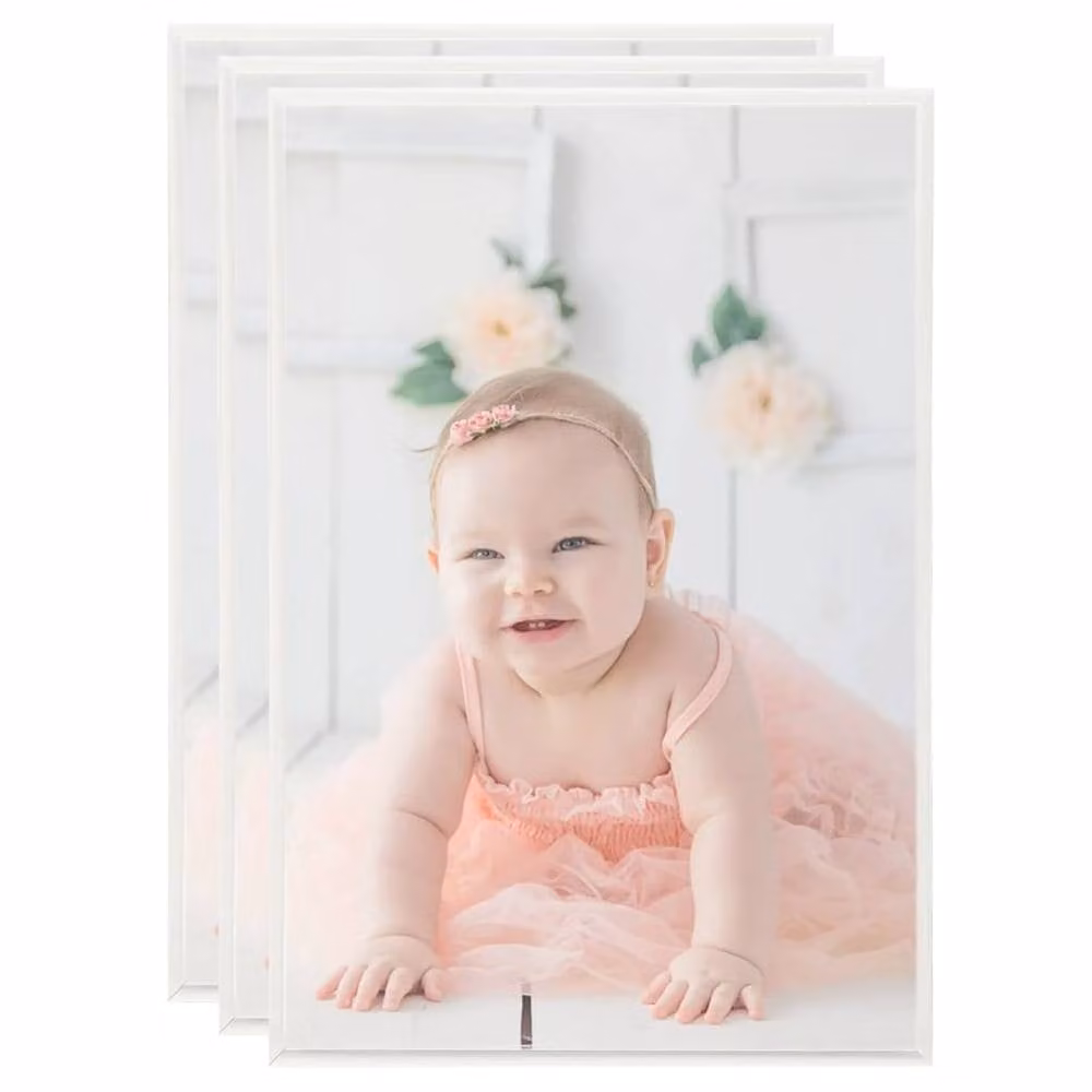Berkfield Home Silver Rectangular Photo Frame Collage Set of 3 for Tabletop, W: 21 cm, H: 29.7 cm
