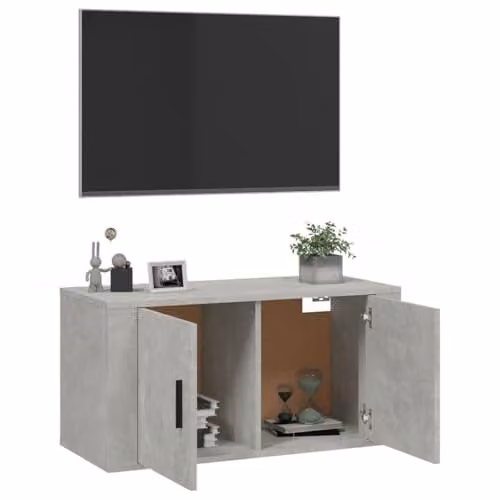vidaXL Wall Mounted TV Cabinet in Concrete Grey, W/D/H: 80 x 34.5 x 40 cm – 2