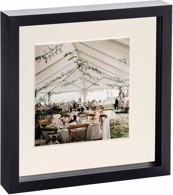 Nicola Spring Square Single 3D Box Photo Frame in Black or White – 3