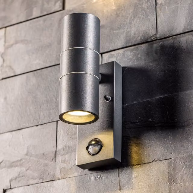 CGC MIA Dark Grey Stainless Steel Up and Down Outdoor Wall Light with Glass Cover