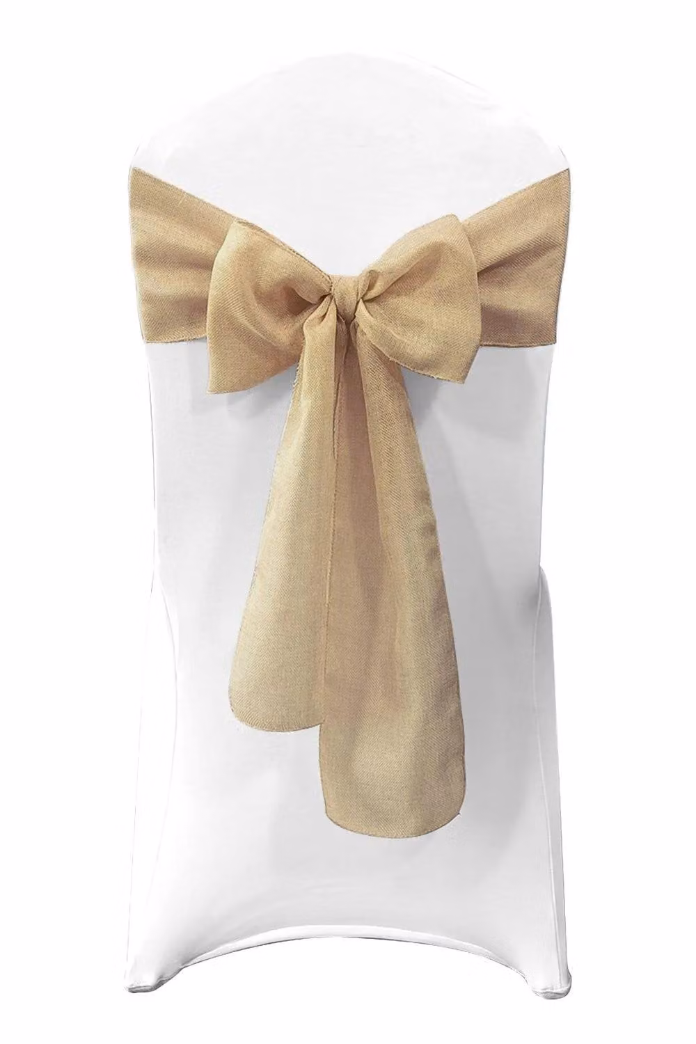 Neel Blue 10-Piece Beige Hessian Chair Sashes, W: 22 cm x L: 280 cm – 2