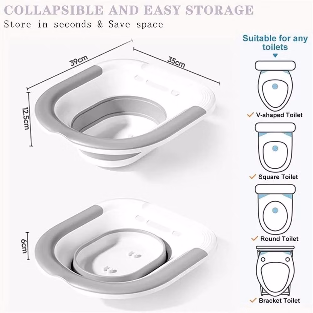NESTLUNE Foldable Hanging Postpartum Toilet Sitz Bath in White – 2