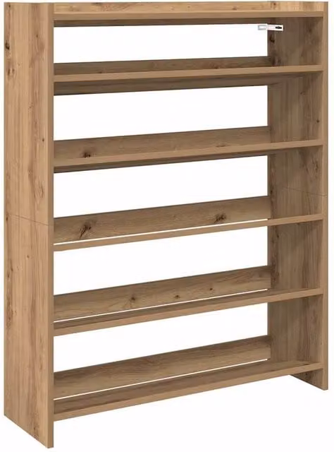 Berkfield Home Artisan Oak Shoe Rack in Brown, W/D/H: 80 x 25 x 100 cm – 1