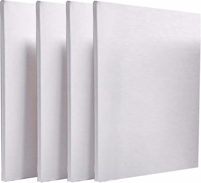 SPETLEK Pack of 4 Plain White Rectangular Artist Canvas Art Boards, W: 81 cm, D: 49 cm – 1
