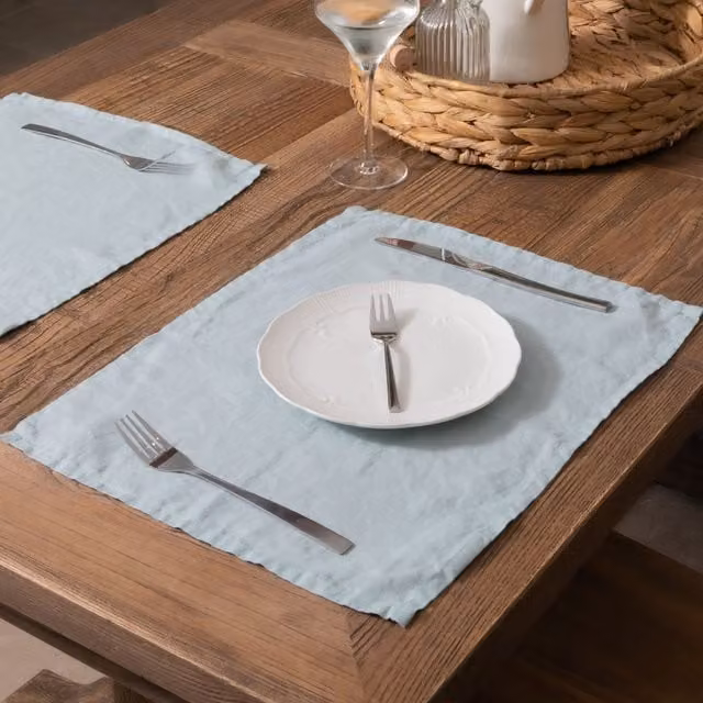 Native Natural Set of 4 Blue Linen Placemats – 1