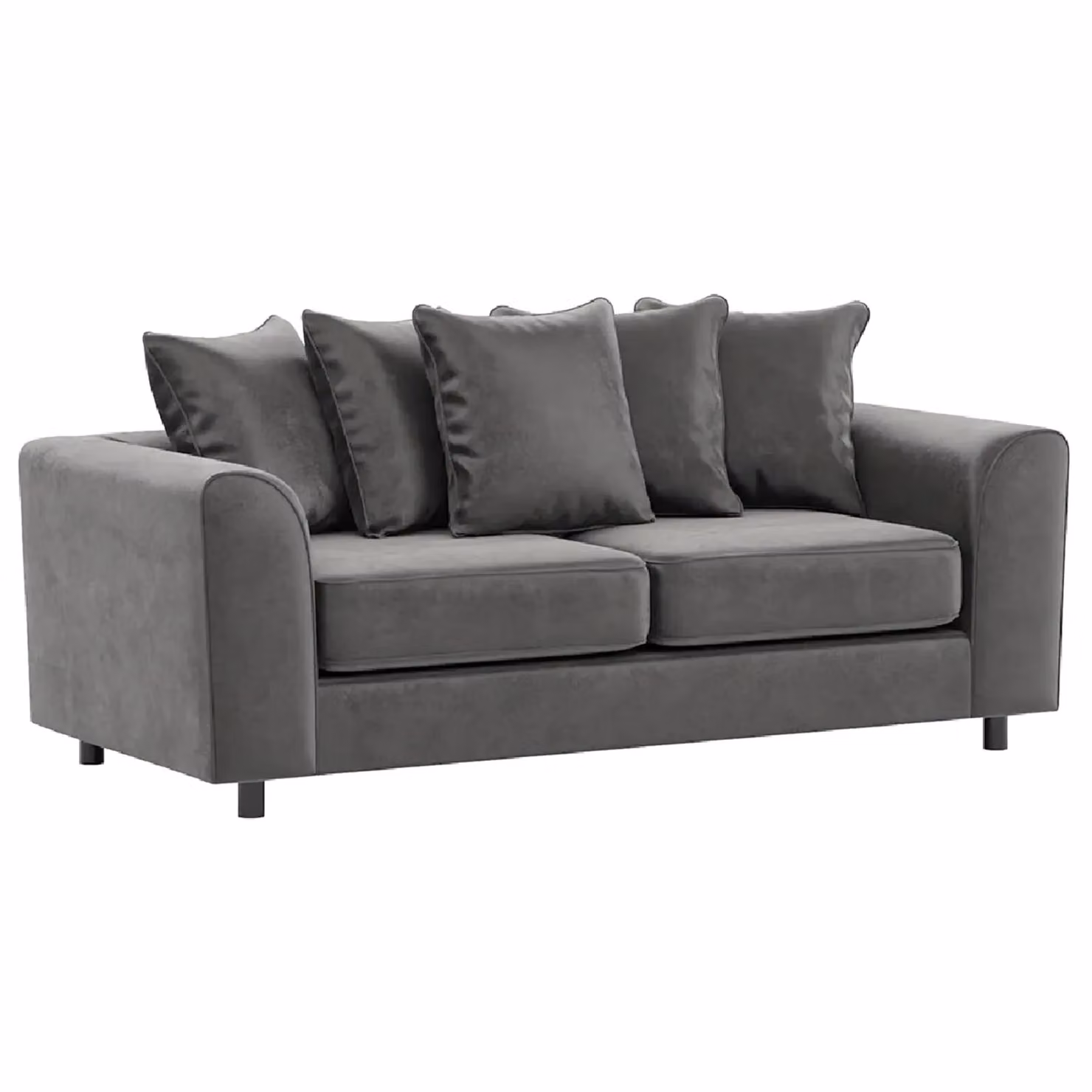 Furnishings For Less UK Brooklyn Plush Velvet and Foam Fabric Sofa Set, 3 and 2 Seater, Grey – 2