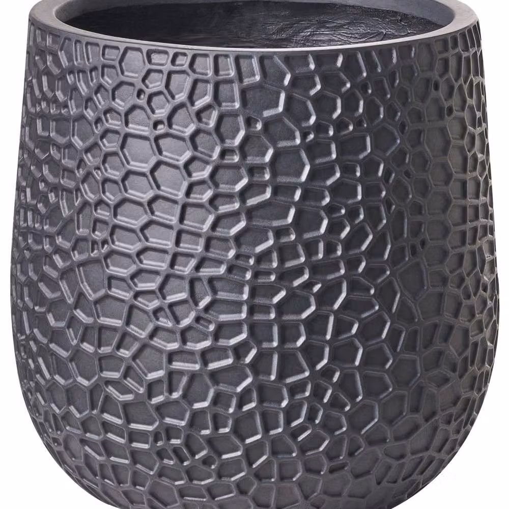 Wyld and Coco Black Fibre Clay Round Planter Tub W/D/H: 41 x 41 x 43 cm – 2