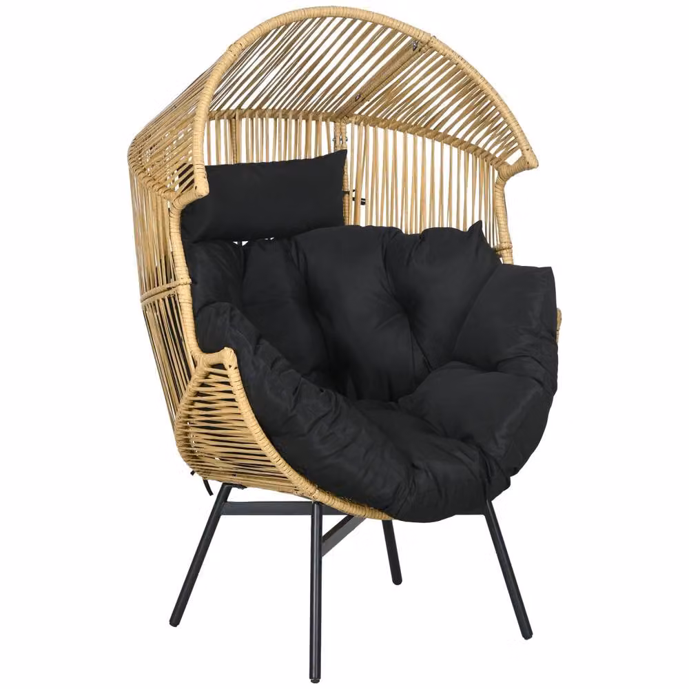 Wyld Haus Molaha Egg Chair in Sand and Black with Padded Cushion – 2