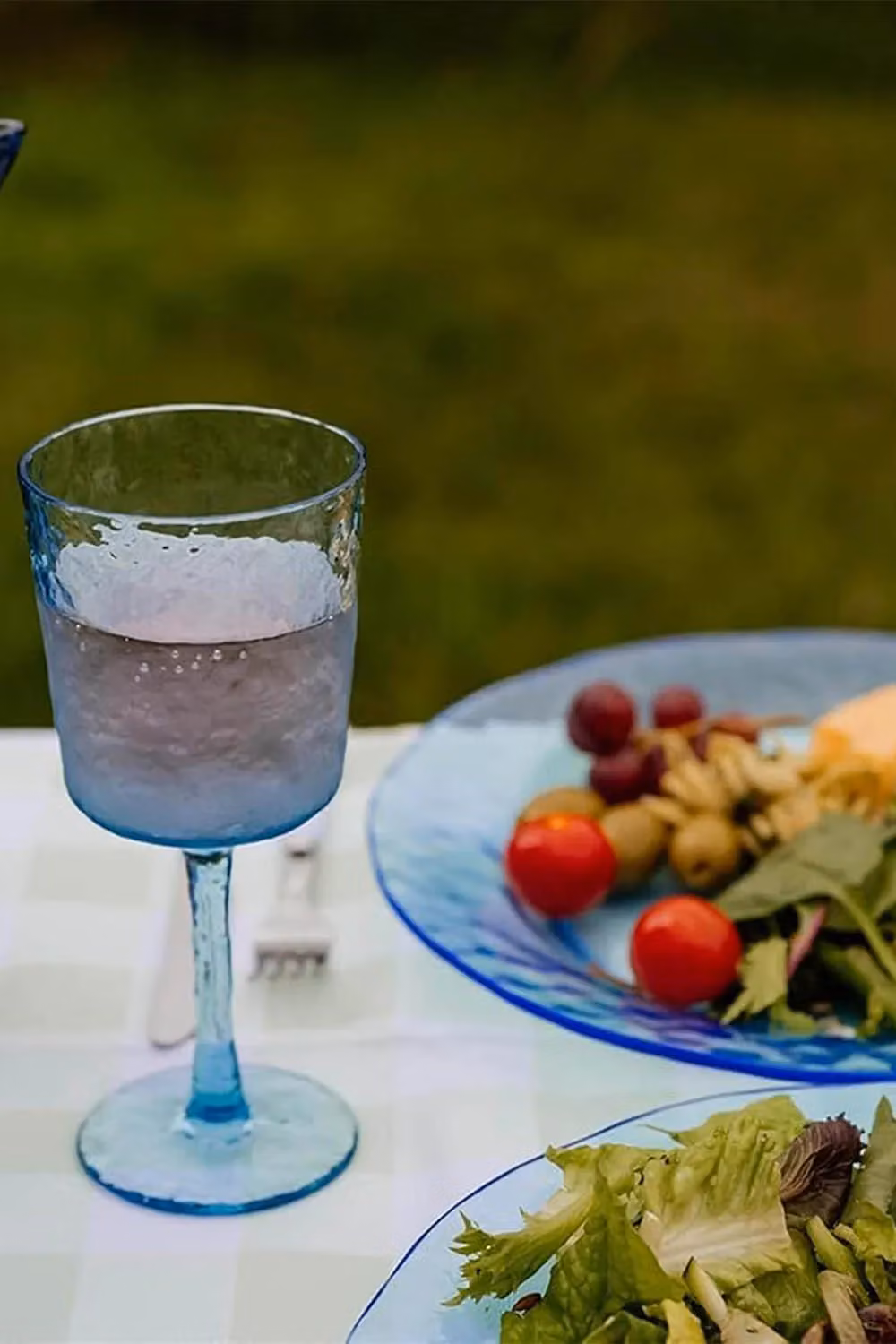 Bayside Lulworth Blue Acrylic Hammered Wine Glasses, 360ml, Set of 6 – 5