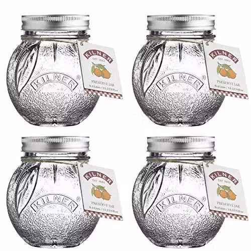 Kilner Twist Top Fruit Preserve Jar, 0.4 l, Transparent (Pack of 4)