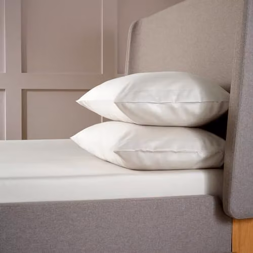 Christy 400TC Luxury Cotton Sateen Single Fitted Sheet in White, W/D/H: 90 x 190 cm – 1