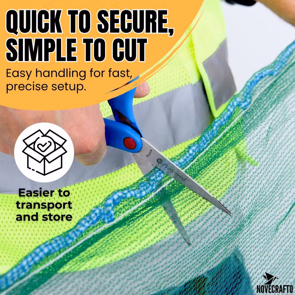 Novecrafto Green Plastic Safety Scaffold Netting, 2 m x 50 m – 6