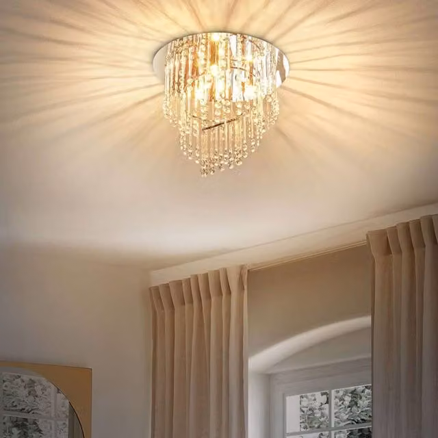 Wyld and Coco Chrome Crystal Chandelier in Transparent Glass – 1