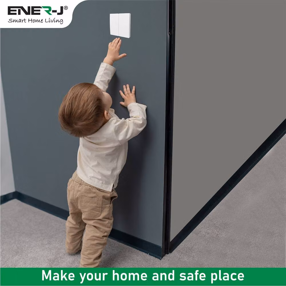 ENER-J 2 Gang Wireless Kinetic Switch and 2 WiFi RF Receivers, White – 2