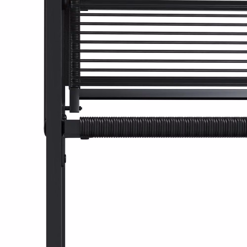 Berkfield Home Beautiful Set of 4 Black Poly Rattan and Steel Garden Chairs – 3