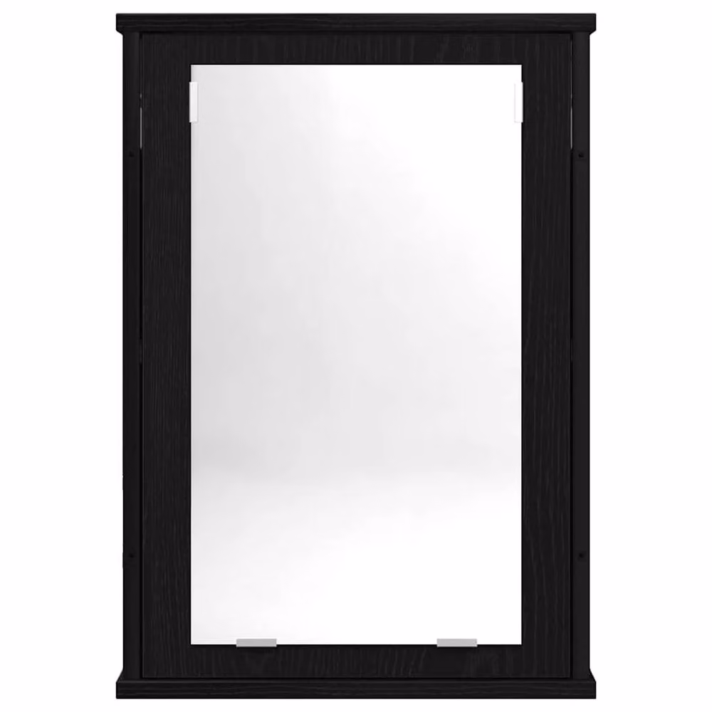 Berkfield Home Black Oak Bathroom Mirror Cabinet with Glass Doors, W/D/H: 42 x 12 x 60 cm – 4