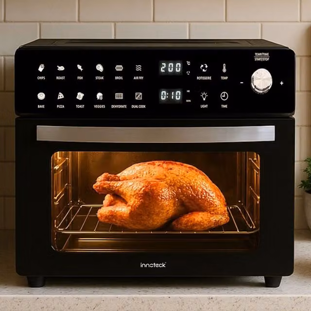 Innoteck 26L Digital Air Fryer Oven with Grill and Digital Display, Black