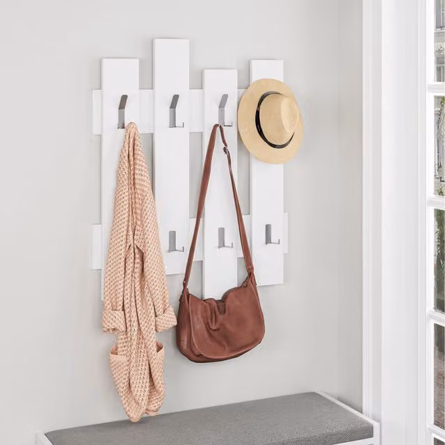 Decortie Wave Modern Wall Mounted Hanger - White