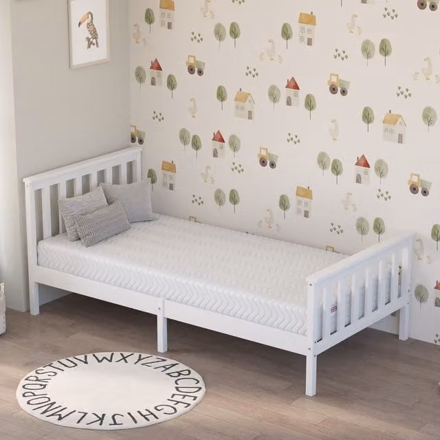 Aspire Kids Memory Foam Mattress with OEKO-TEX Fabric, White, Small Single