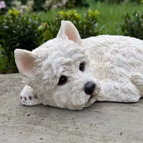 Animal Crackers White and Multicolour Laying West Highland Terrier Resin Figurine, W/D/H: 20.0 x 13.0 x 20.0 cm – 3