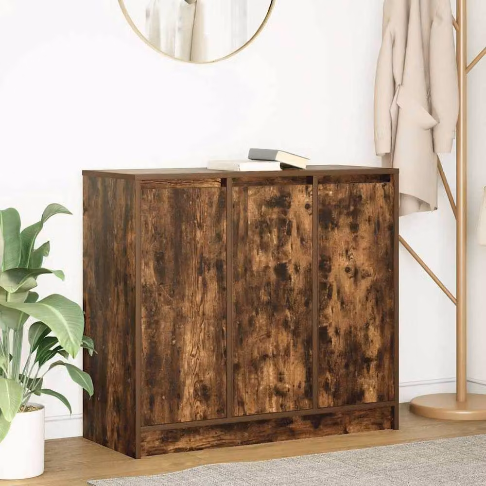 Berkfield Home Smoked Oak Sideboard in Brown, W/D/H: 85 x 34 x 76 cm – 2