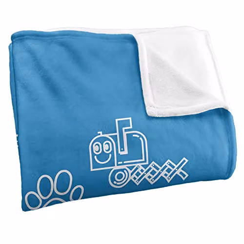 LOGOVISION Blue's Clues Icon Collage Super Soft Fleece Throw Blanket in Blue and White, W/D/H: 152 x 127 cm – 2
