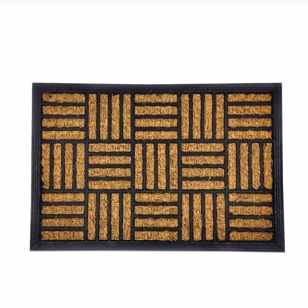 Marco Paul Mosaic Coco Non-Slip Welcome Door Mat in Black and Brown, W: 60 cm, D: 40 cm – 3