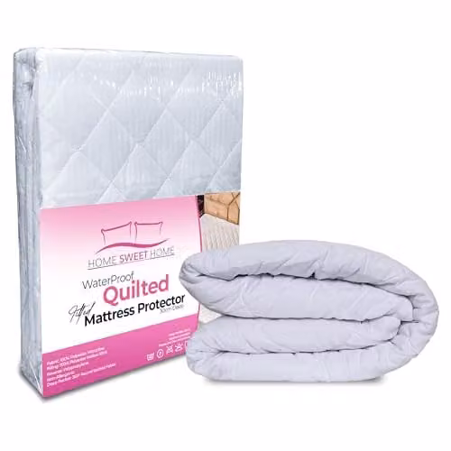 Snug City White Microfibre Quilted Waterproof Mattress Protector Super King W/D/H: 180 x 200 x 30.48 cm