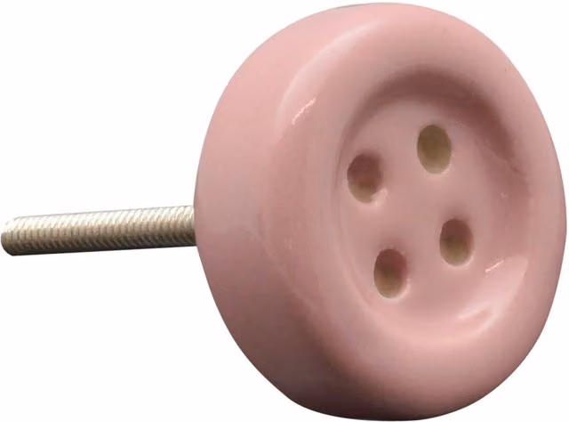 Nicola Spring Pink Polished Ceramic Cabinet Knobs with Threaded Stem, Pack of 24