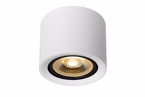 Lucide Fedler Dimmable Surface Mounted LED Ceiling Spotlight in White, GU10, Diameter: 12 cm