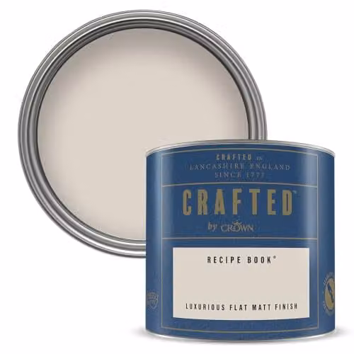 Crown CRAFTED Recipe Book Matt Emulsion Paint Tester Sample, Beige, 125ml – 1
