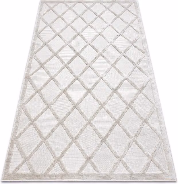 RugsX Santo Modern Diamond Rug in Beige and Grey, W: 200 cm, D: 290 cm