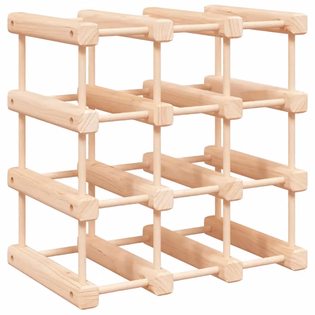 Berkfield Home Rustic Solid Wood Pine Wine Rack for 12 Bottles, Brown, W/D/H: 36 x 23 x 36 cm – 2