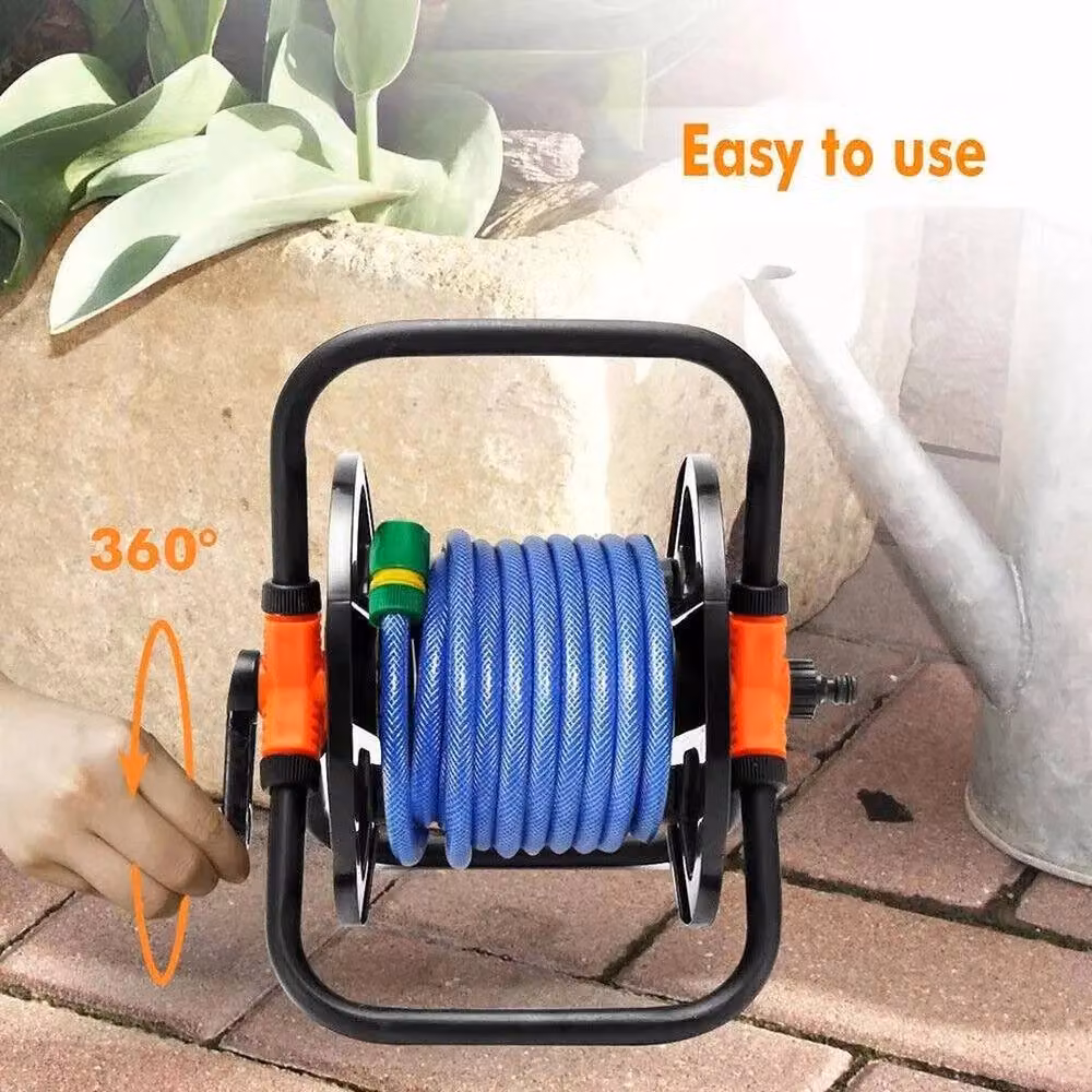 NESTLUNE Portable Freestanding Garden Hose Reel Cart in Black – 5